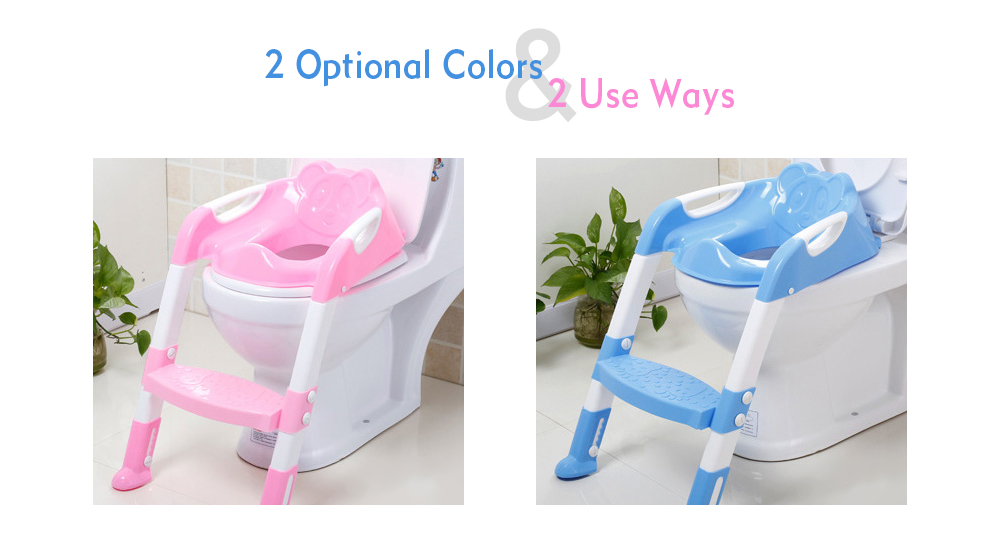 Folding Baby Potty Training Toilet Chair with Adjustable Ladder