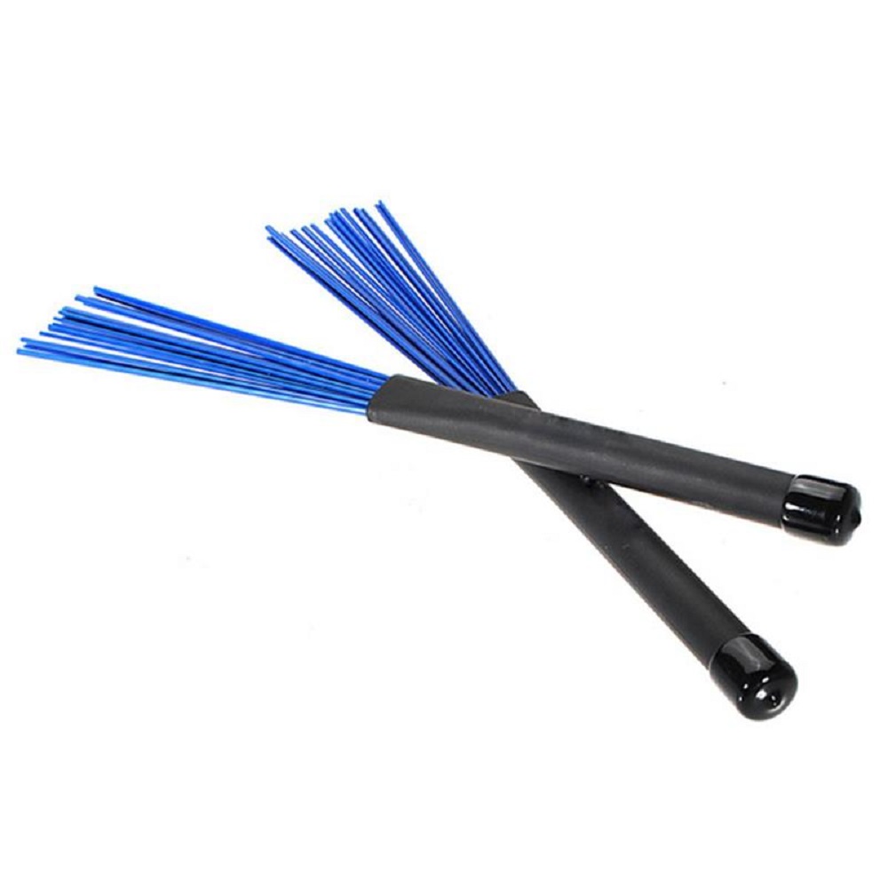 One Pair of 32cm Nylon Retractable Jazz Drum Brushes Telescopic Drumsticks with Rubber Handles