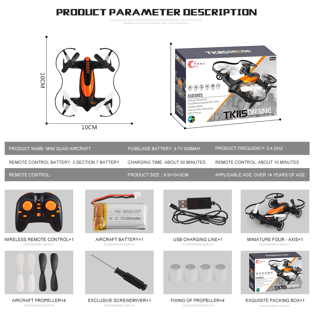 TK115 Mini Fly Car 2 in 1 RC Drone Altitude Hold Quadcopter