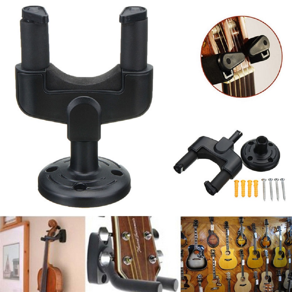 Wall Mount Guitar Hanger Adjustable Auto Lock Hook