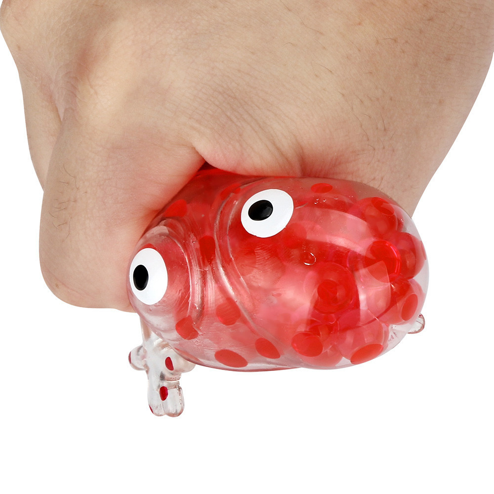 Novelty 6cm Bead Stress Ball Sticky Squeeze Frogs Squeezing Stress Relief Toy 4 Colors