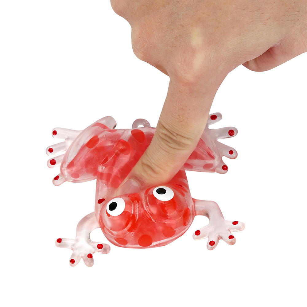 Novelty 6cm Bead Stress Ball Sticky Squeeze Frogs Squeezing Stress Relief Toy 4 Colors