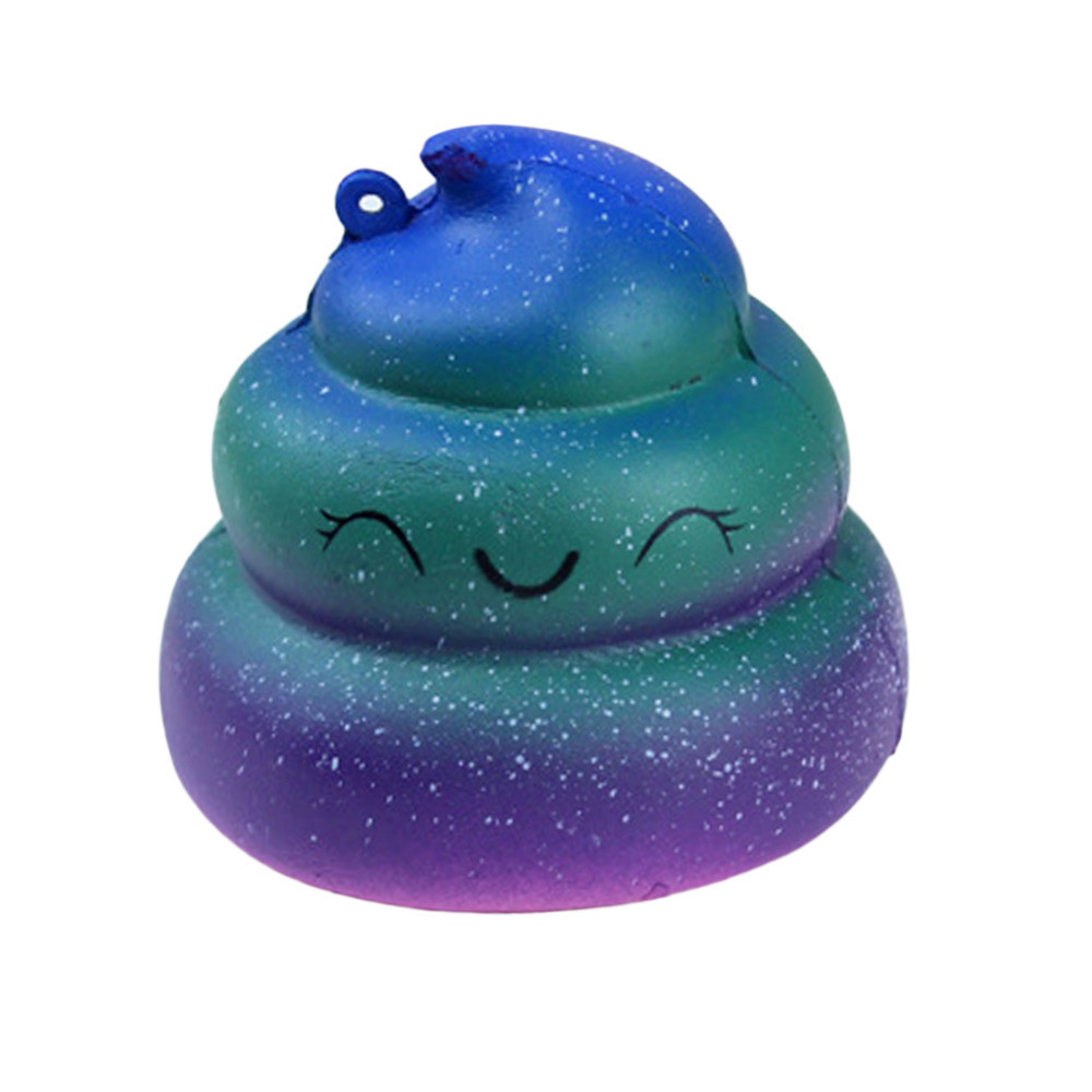 Cute Slow Rebound Simulation Starry Sky Dazzling Squishy POO Pressure Release Toys Elastic Eco-friendly PU Material