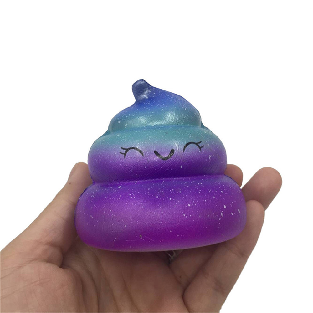 Cute Slow Rebound Simulation Starry Sky Dazzling Squishy POO Pressure Release Toys Elastic Eco-friendly PU Material