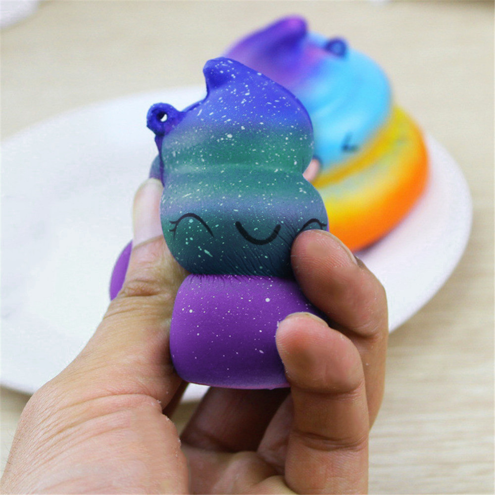 Cute Slow Rebound Simulation Starry Sky Dazzling Squishy POO Pressure Release Toys Elastic Eco-friendly PU Material