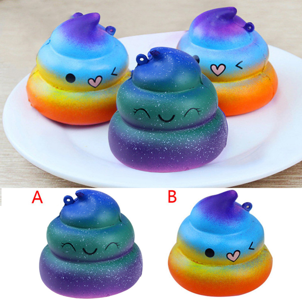 Cute Slow Rebound Simulation Starry Sky Dazzling Squishy POO Pressure Release Toys Elastic Eco-friendly PU Material