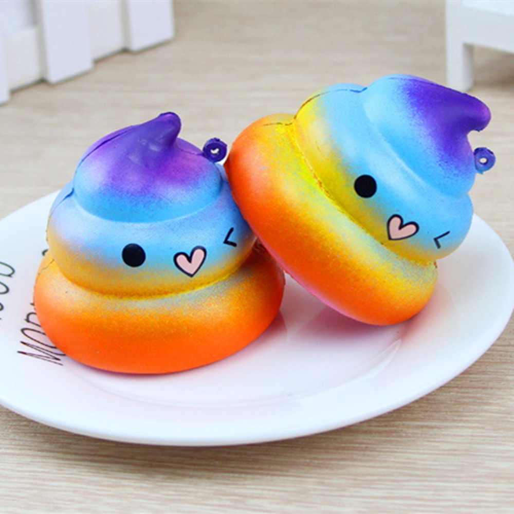 Cute Slow Rebound Simulation Starry Sky Dazzling Squishy POO Pressure Release Toys Elastic Eco-friendly PU Material