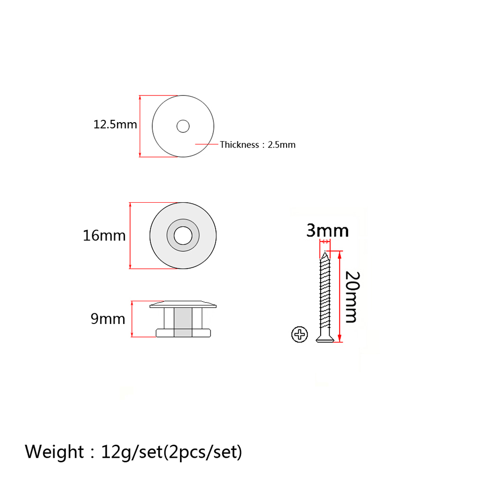 2 pcs Chrome Plating Strap Lock for Electric Acoustic Guitar Bass