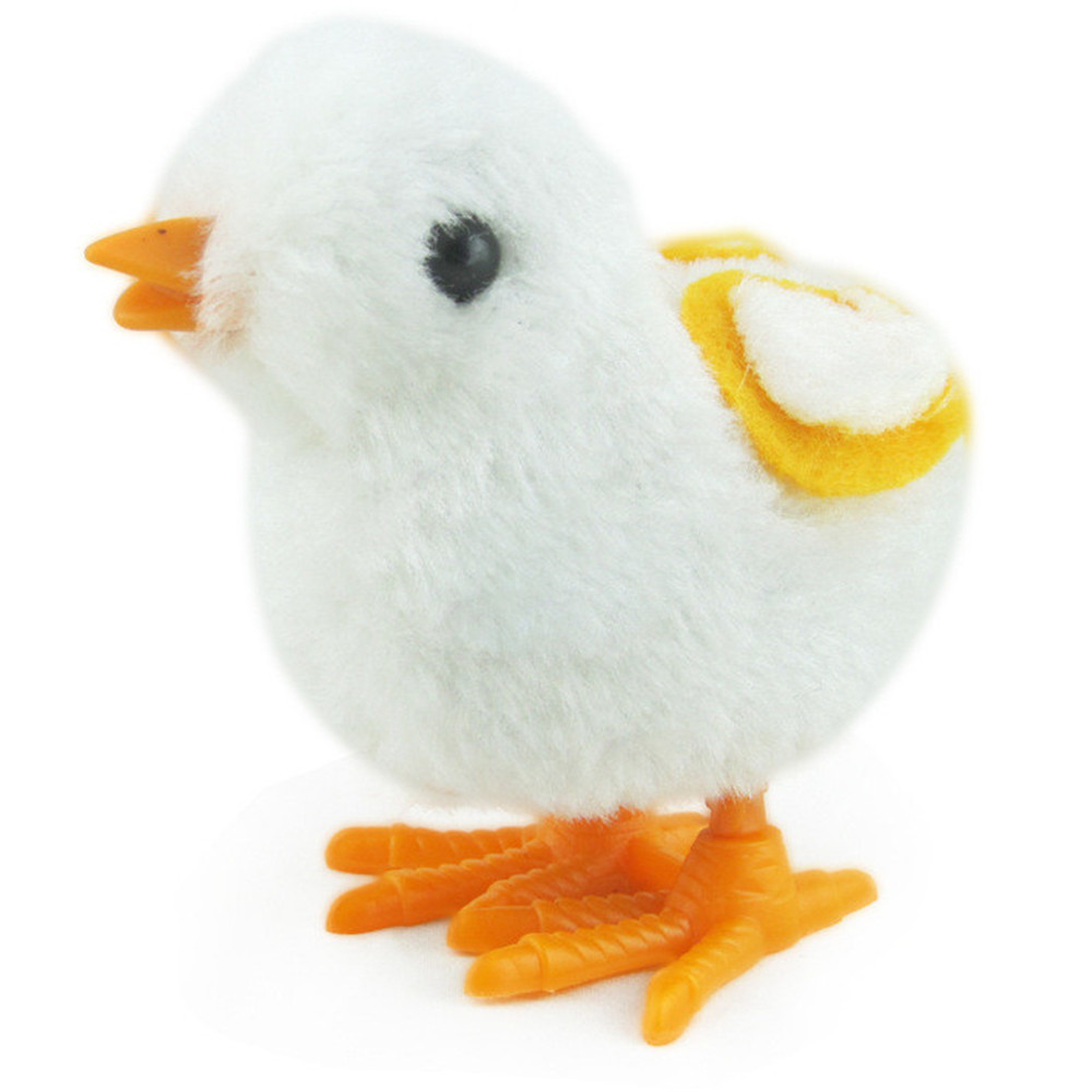 Baby Lovely Cartoon Chick Wind Up Clockwork Simulated Plush Doll Jumping Chicken Walking Toys