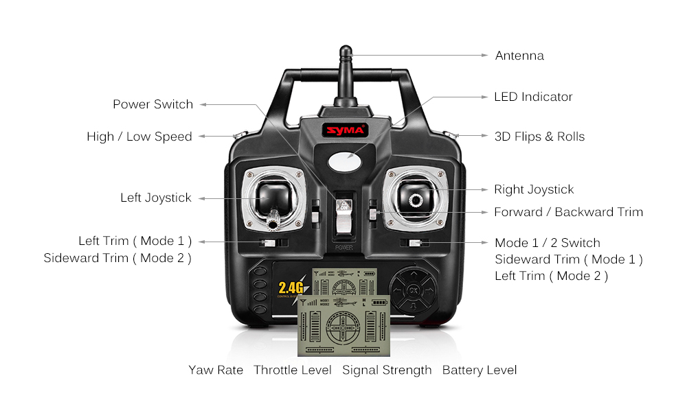 Syma X5C New Version X5C - 1 2.4GHz 4 Channel 6 - Axis Gyro RC Quadcopter Syma X5C New Version X5C - 1 2.4GHz 4 Channel 6 - Axis Gyro RC Quadcopter