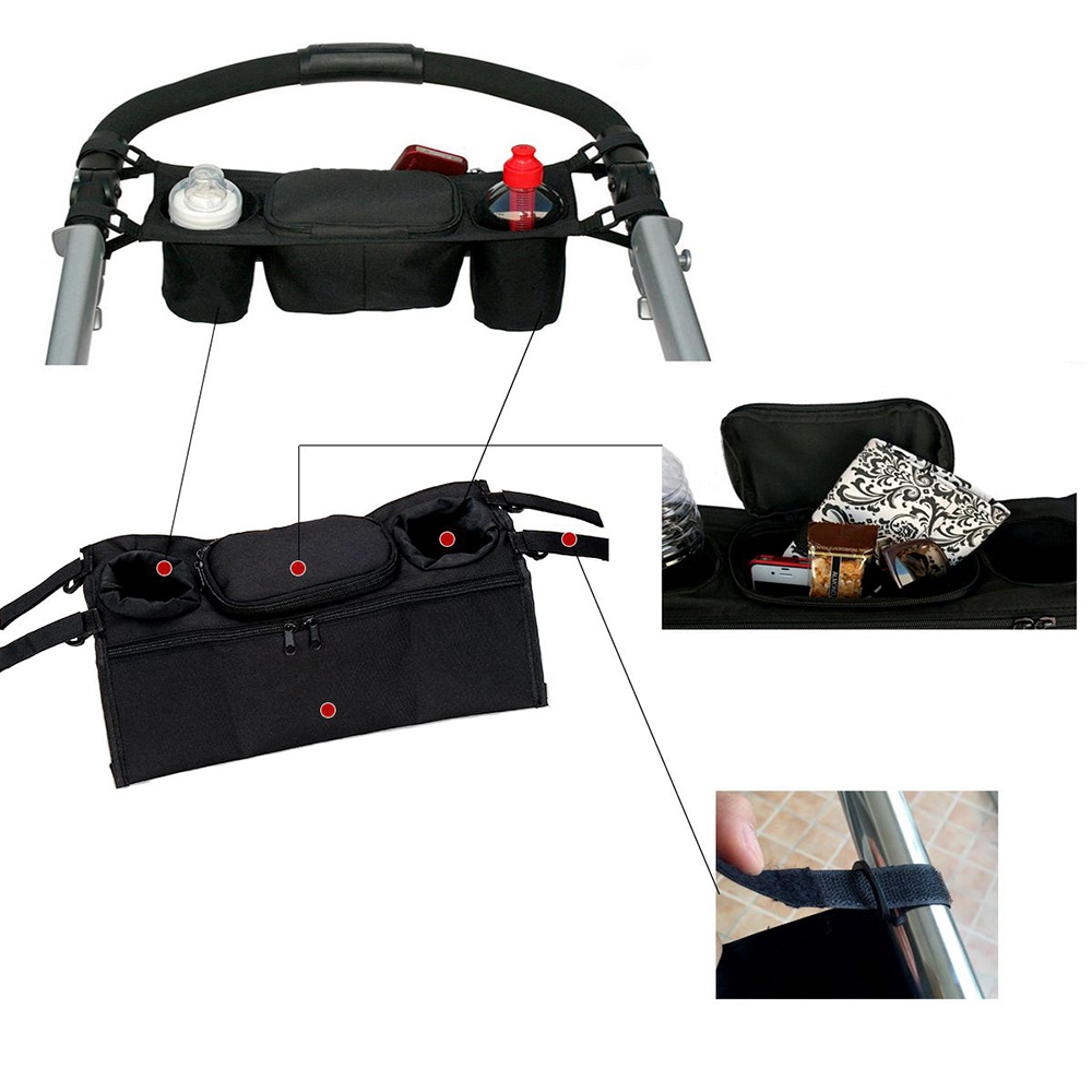 Stroller Organizer Organizing Storage Bag Baby Strollers Accessory with Deep Cup/Bottle Holders Stroller Organizer Organizing Storage Bag Baby Strollers Accessory with Deep Cup/Bottle Holders