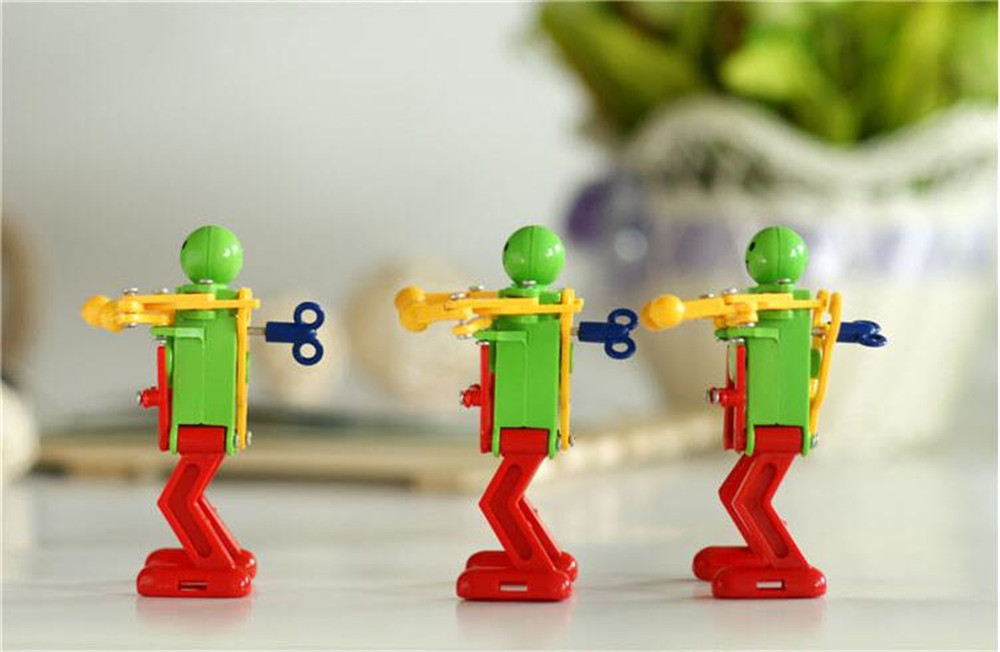 Colorful Clockwork Spring Wind up Dancing Walking Robot Toy