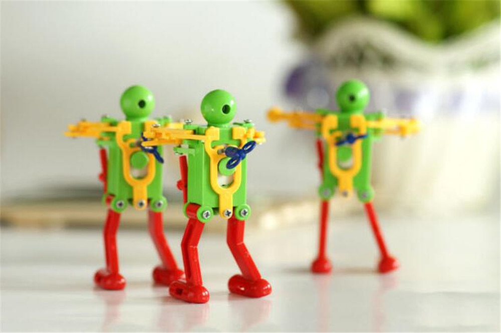 Colorful Clockwork Spring Wind up Dancing Walking Robot Toy