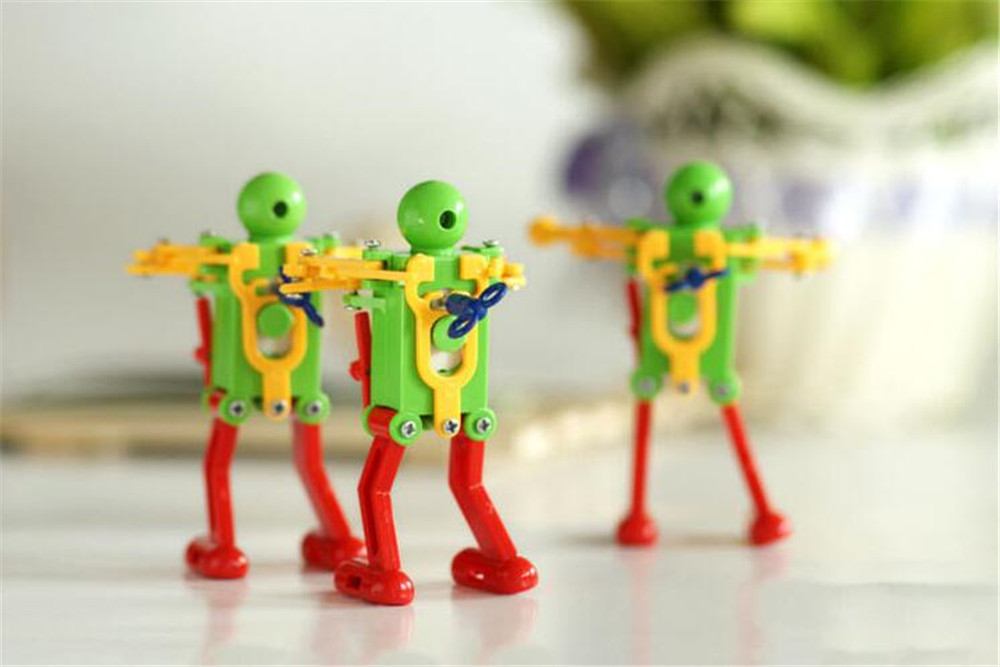 Colorful Clockwork Spring Wind up Dancing Walking Robot Toy