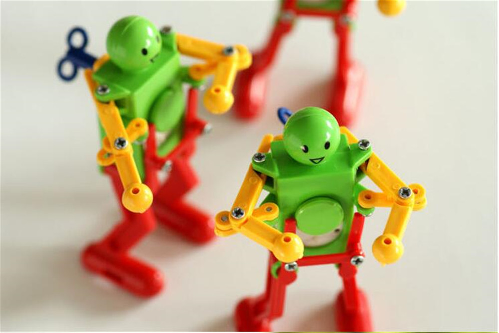 Colorful Clockwork Spring Wind up Dancing Walking Robot Toy