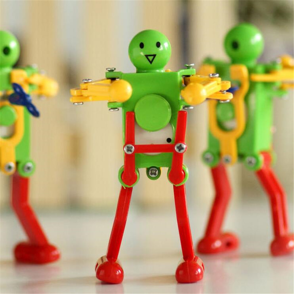 Colorful Clockwork Spring Wind up Dancing Walking Robot Toy