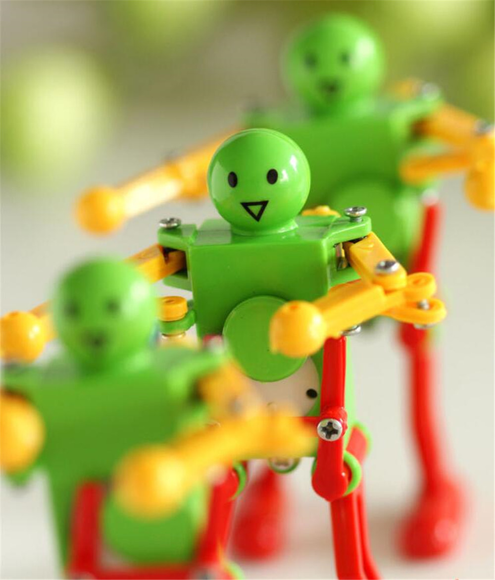 Colorful Clockwork Spring Wind up Dancing Walking Robot Toy