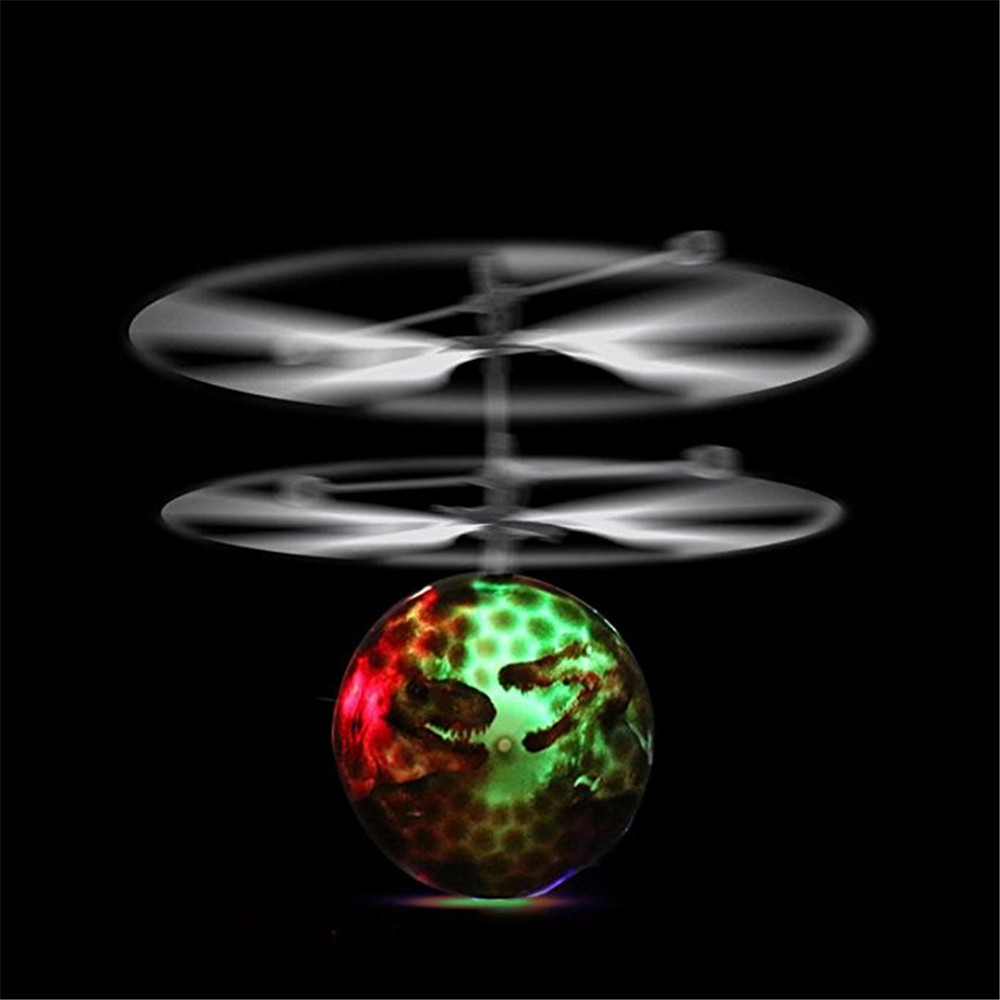Dinosaur RC Flying Ball Drone Helicopter Ball Built-in Shinning LED Lighting for Kids Toy