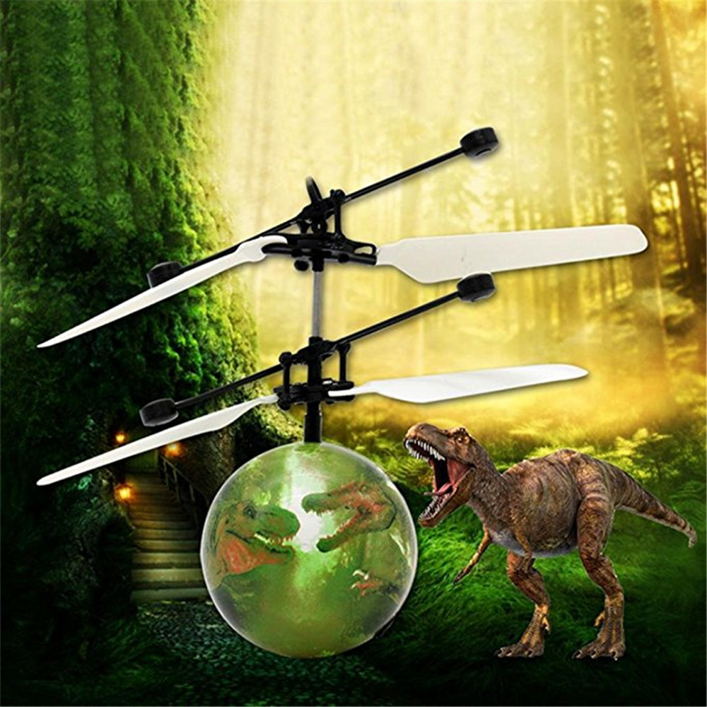 Dinosaur RC Flying Ball Drone Helicopter Ball Built-in Shinning LED Lighting for Kids Toy