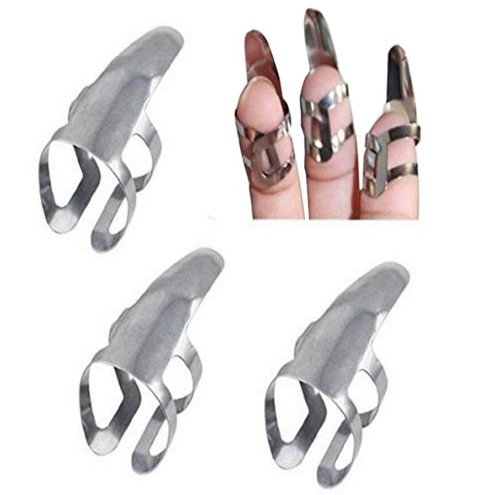 3PCS Sliver Adjustable Stainless Steel Guitar Pick Finger Protection Guard