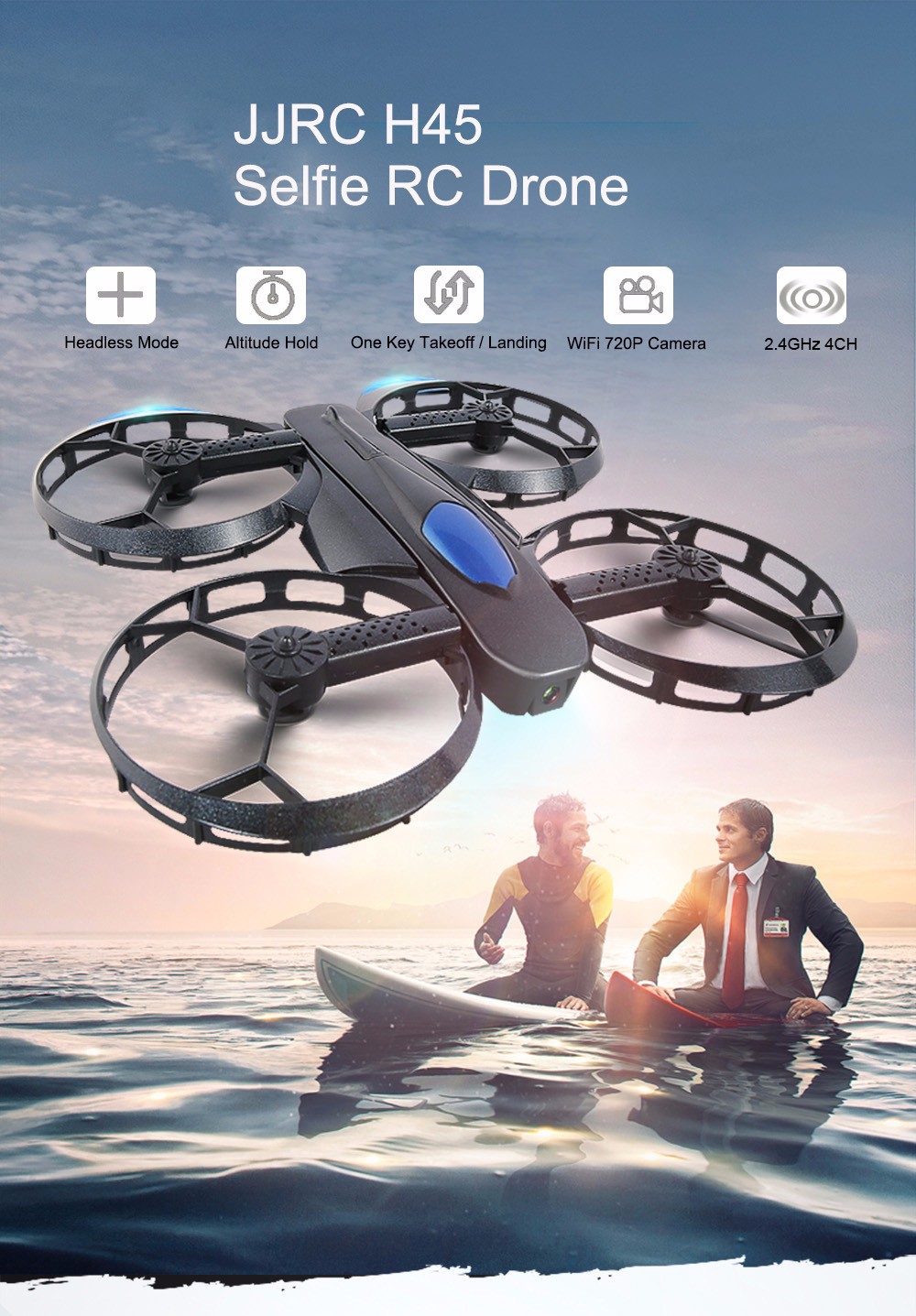 JJRC H45 Foldable RC Drone BNF WiFi 720P Camera / Altitude Hold / Headless Mode / One Key Takeoff / Landing