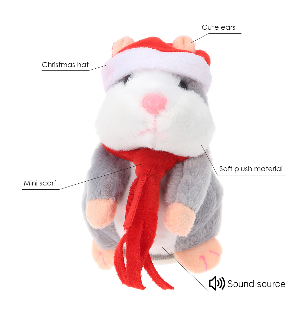 Christmas Style Kawaii Talking Hamster Plush Toy Sound Record Children Christmas Style Kawaii Talking Hamster Plush Toy Sound Record Children