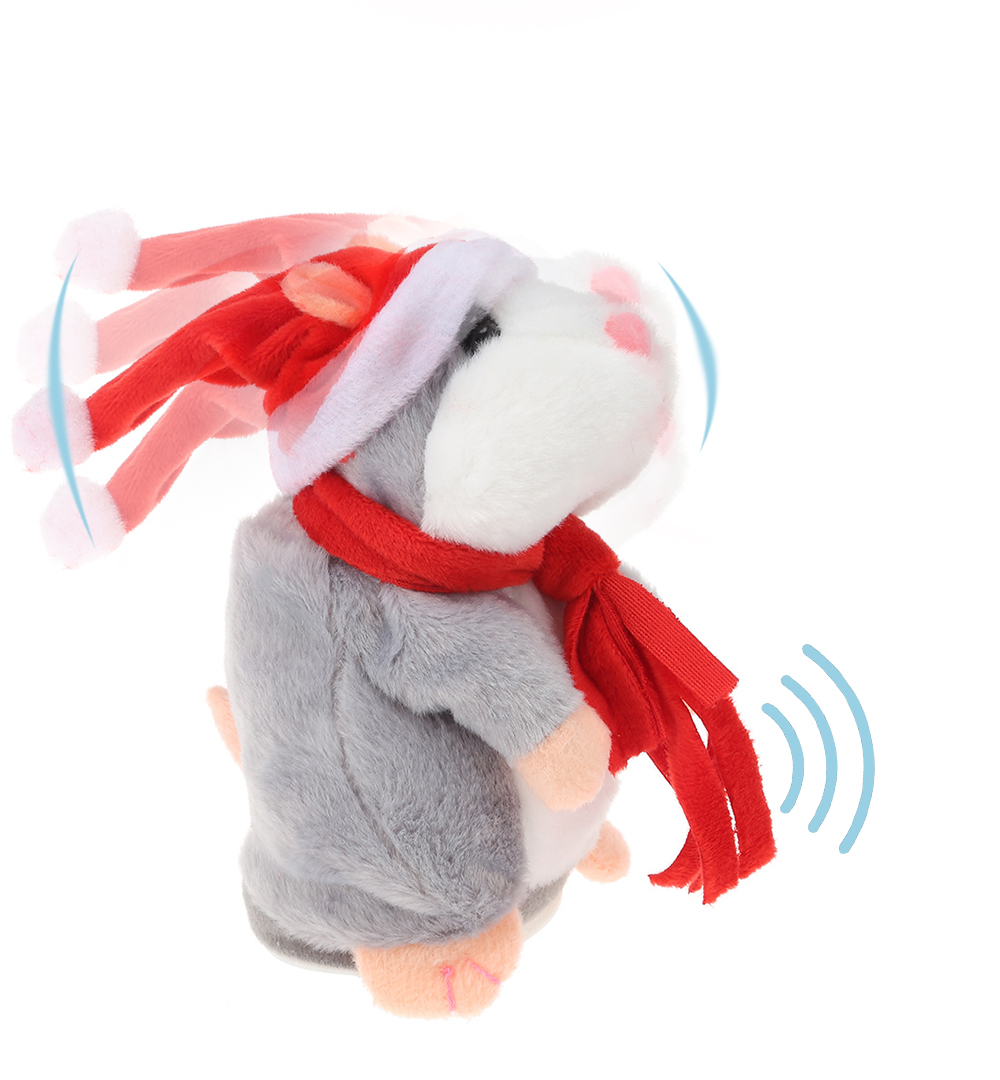 Christmas Style Kawaii Talking Hamster Plush Toy Sound Record Children