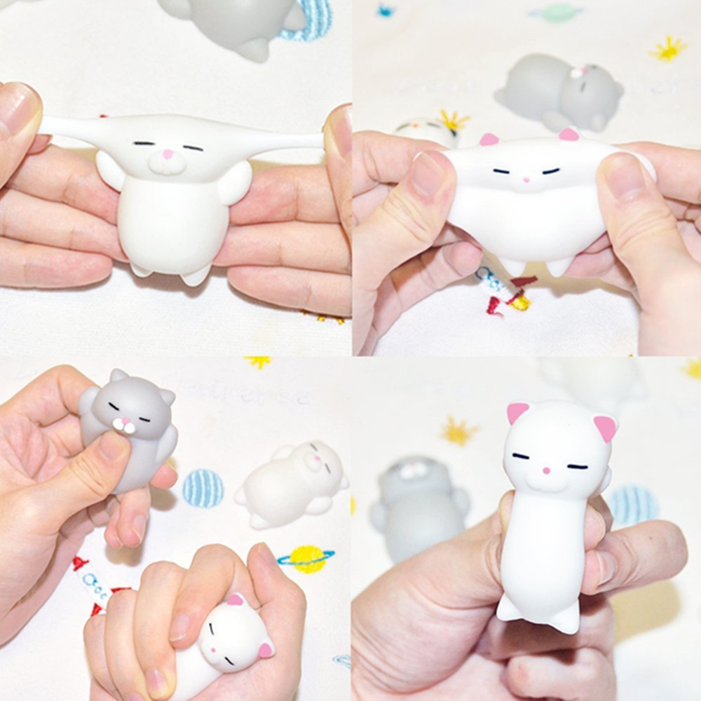 Kawaii Cute Mini Cat Slow Rising Soft Squishy Stress Reliever Decompression Toy for Kids Fidget Toy Gift 4PCS