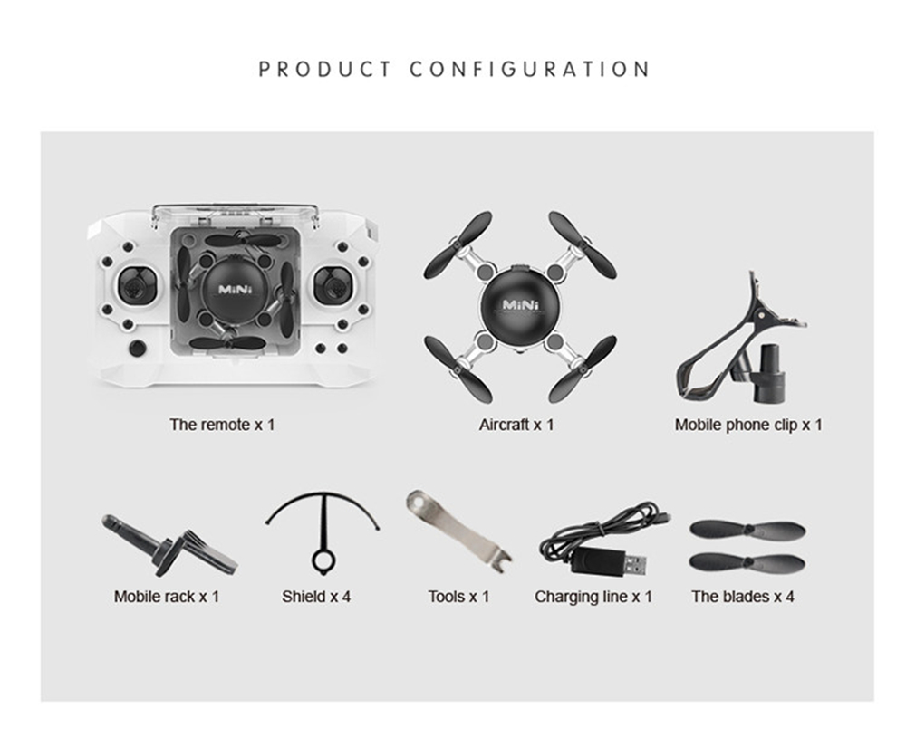 Mini Foldable RC Quadcopter Drone with Camera / 6 Axis Gyro / 360 Degree Roll