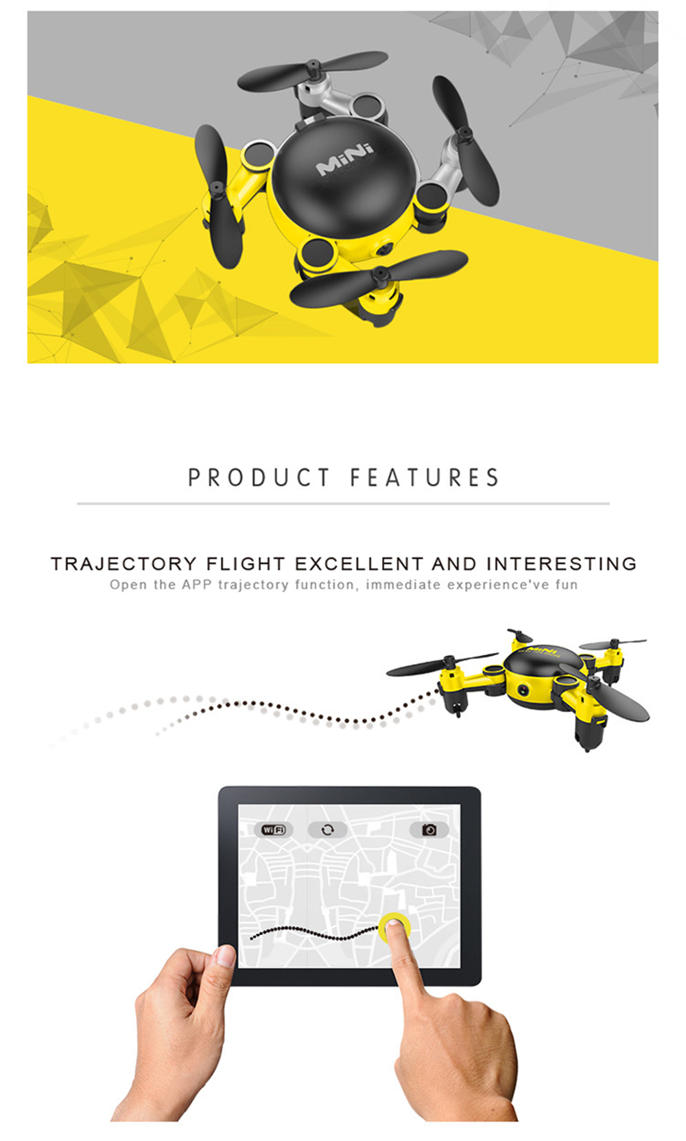 Mini Foldable RC Quadcopter Drone with Camera / 6 Axis Gyro / 360 Degree Roll