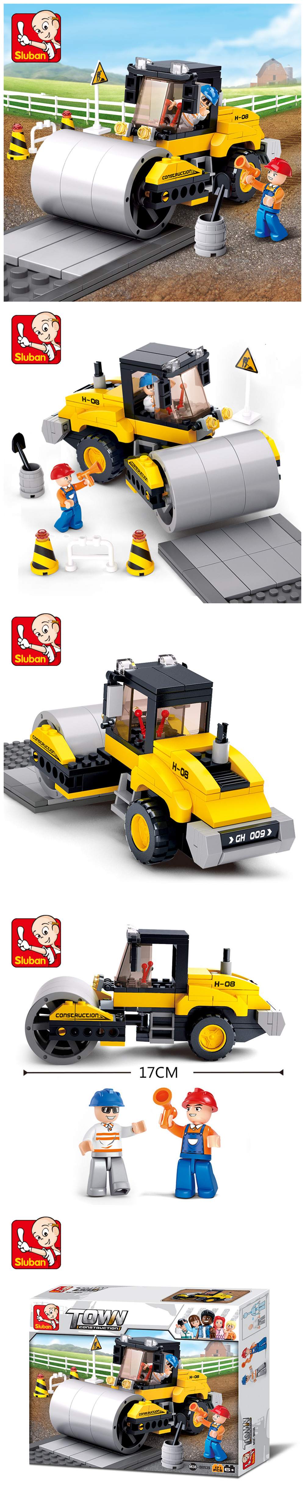 Sluban Building Blocks Educational Kids Toy Street Roller of Construction 171PCS