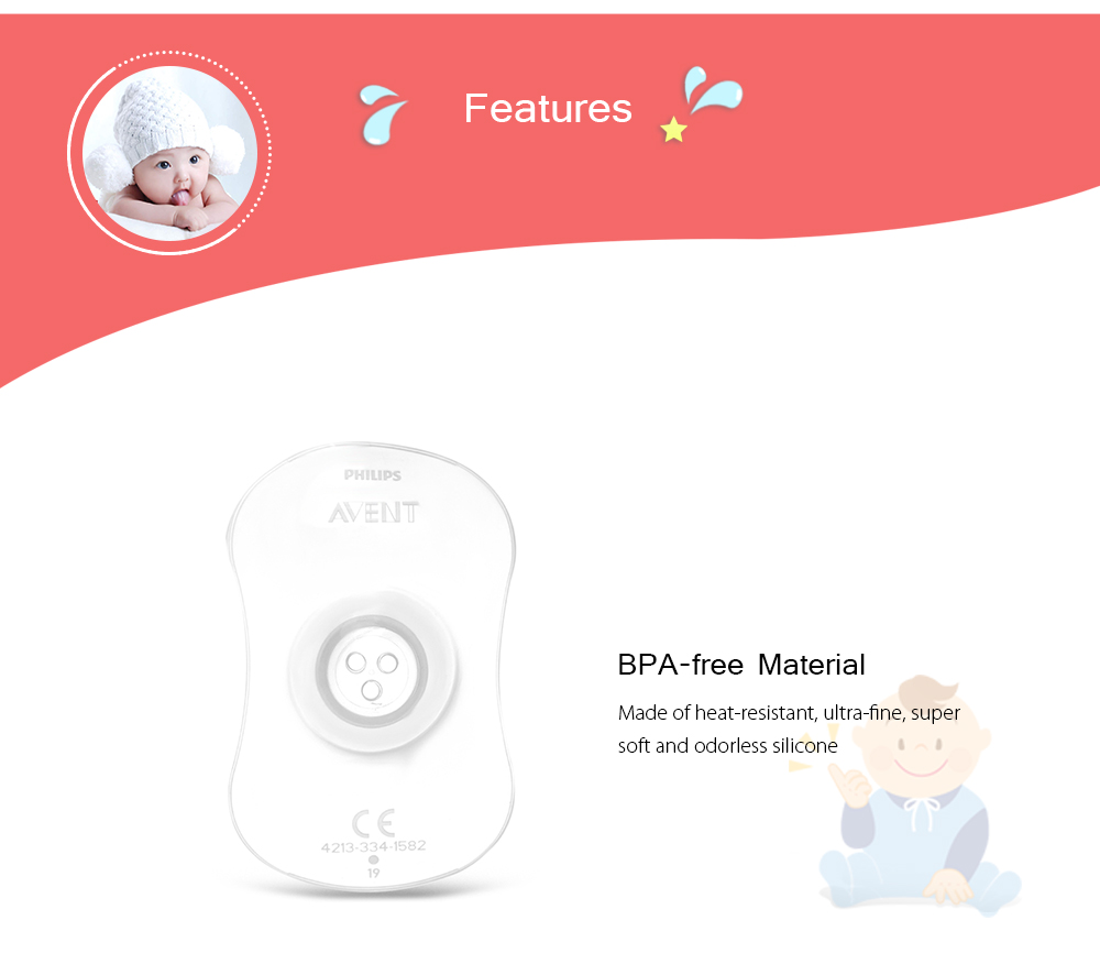 Avent 2pcs BPA Free Soft Silicone Standard Nipple Protector Contact Shield