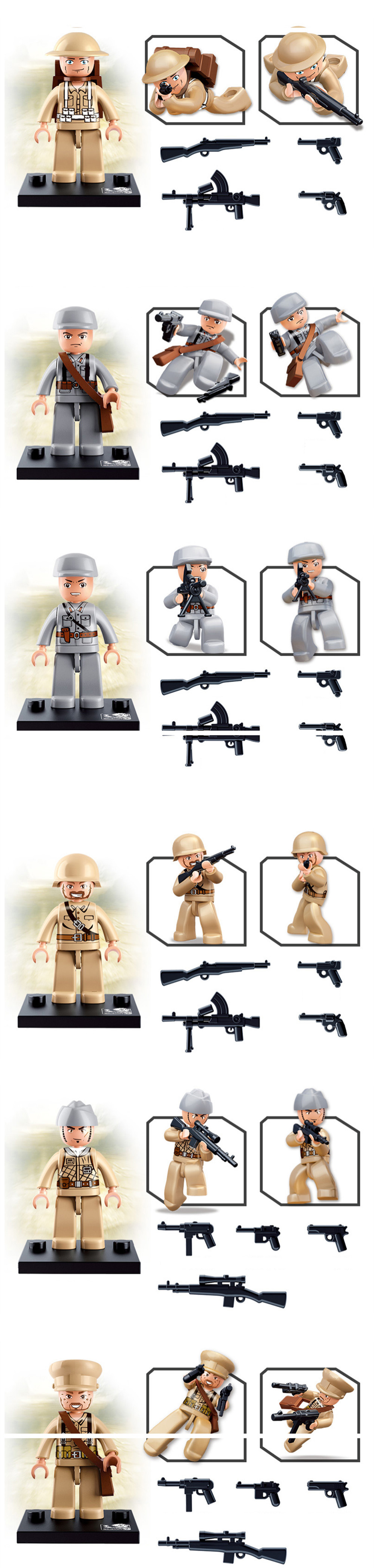 Sluban Building Blocks Educational Kids Toy 12 Models Assorted Army Set Military Toys