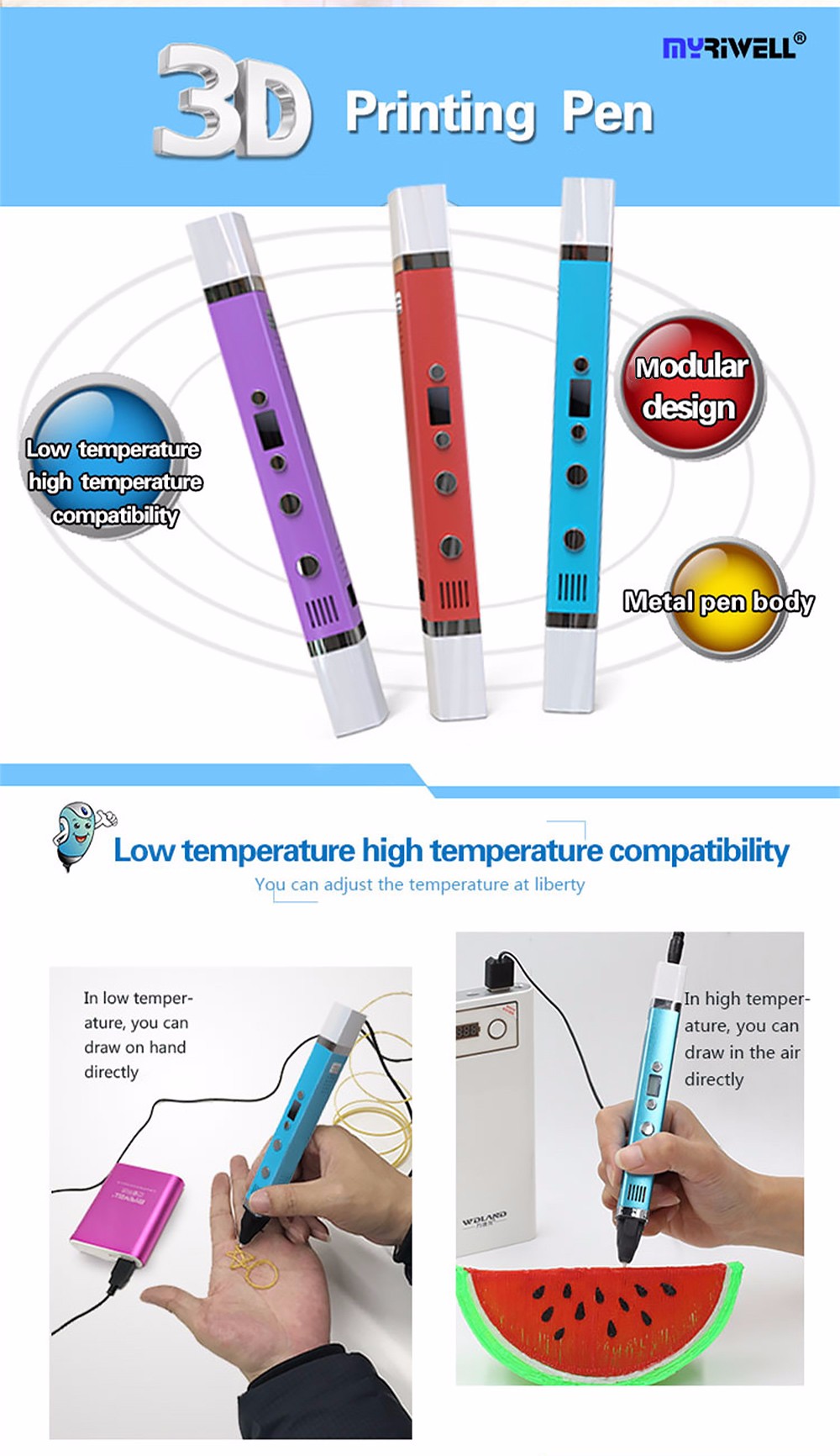 MYRIWELL RP - 100C 3D Printing Pen MYRIWELL RP - 100C 3D Printing Pen