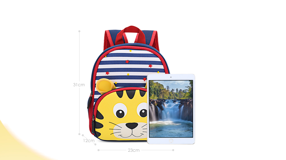 TongChang Cute Kid School Bag 3D Cartoon Animal Zoo Print Backpack