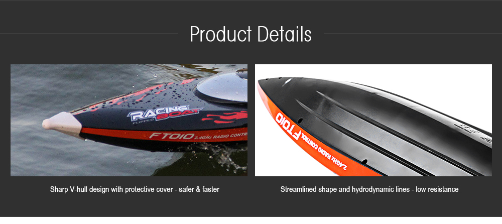 FeiLun FT010 2.4G RC Racing Boat 35km/h with Built-in Cooling System Righting Function