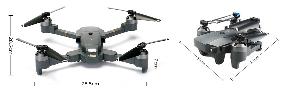 ATTOP XT - 1 Foldable RC Drone WiFi FPV Camera / Altitude Hold / Headless Mode / 360-degree Flip