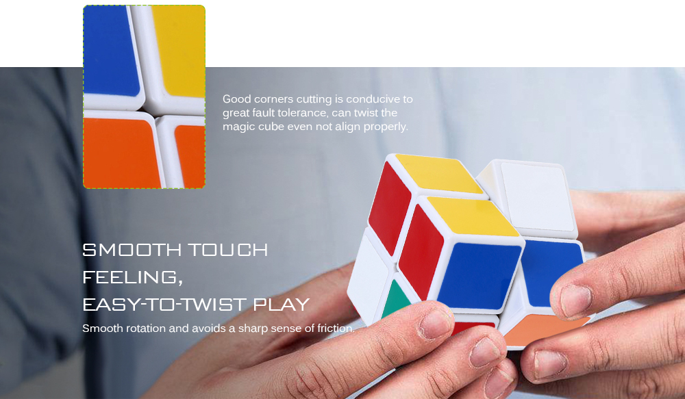 Shengshou Cube 2 x 2 x 2 Mini Cube White Base Fun Educational Toy