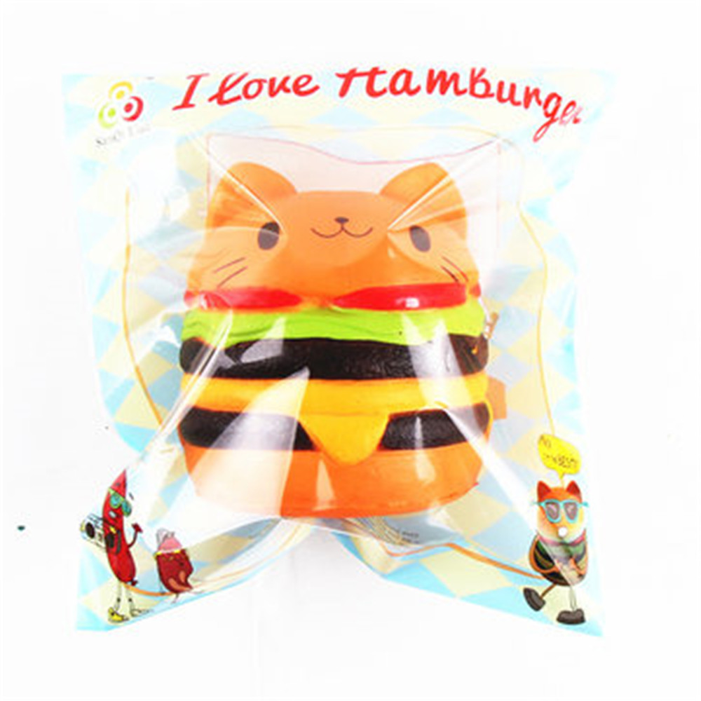 Jumbo Squishy Cat Burger Slow Rising Soft Animal Collection Gift Decor Toy Original Packaging