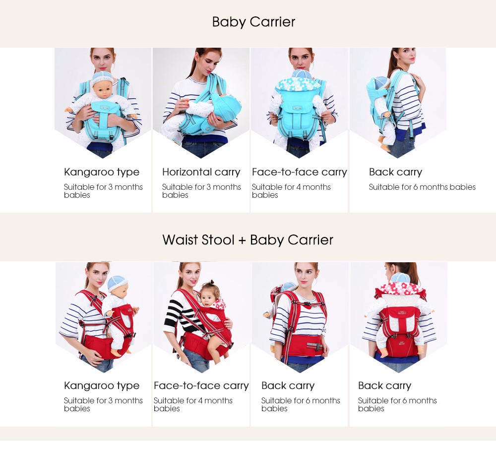 Multifunctional Baby Carrier Stool Carry Backpack Sling Strap Pouch Wrap