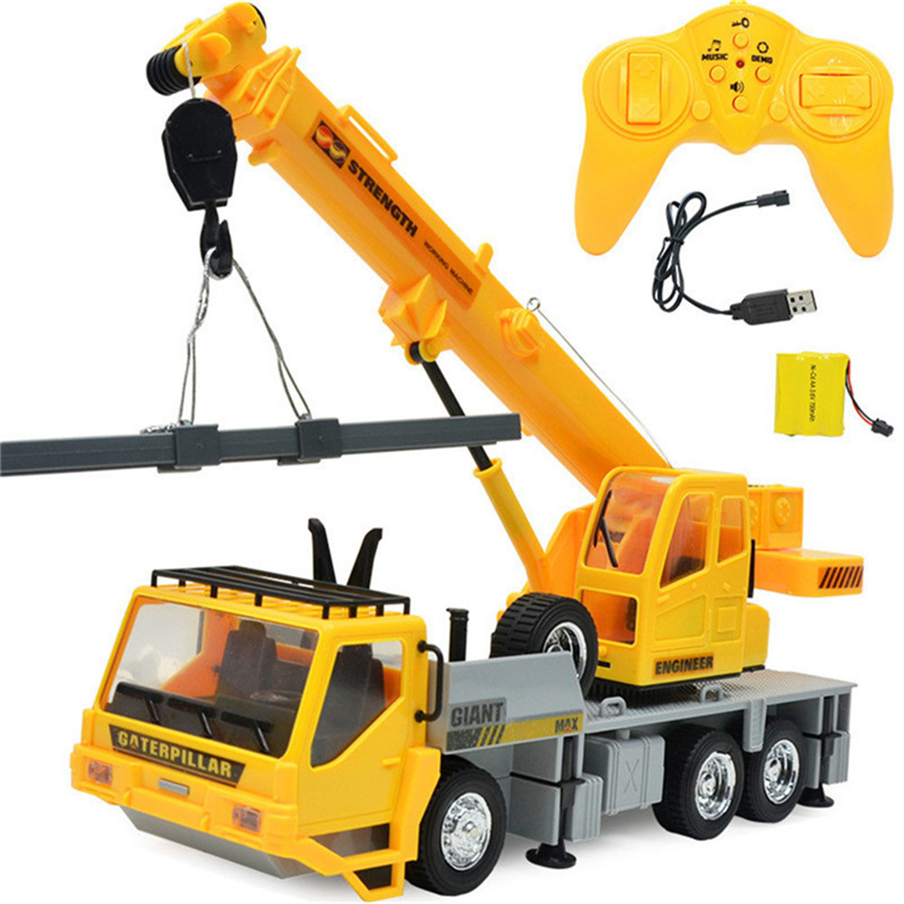 1:24 2.4G 8CH Wireless Remote Controlled Chargeable RC Engineering Vehicles Crane Truck for Kids Toy