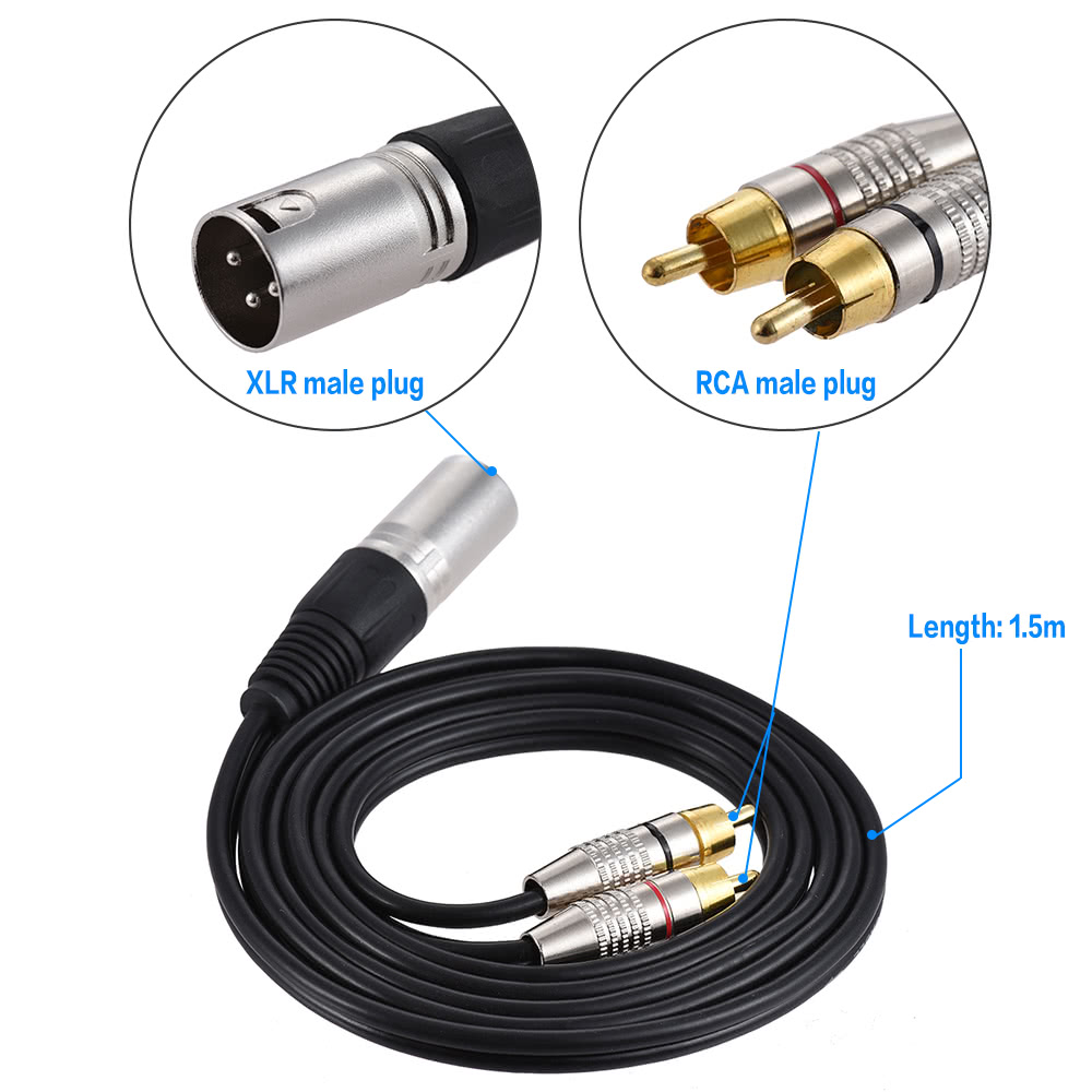 XLR/RCA Microphone Guitar DMX Signal Cable