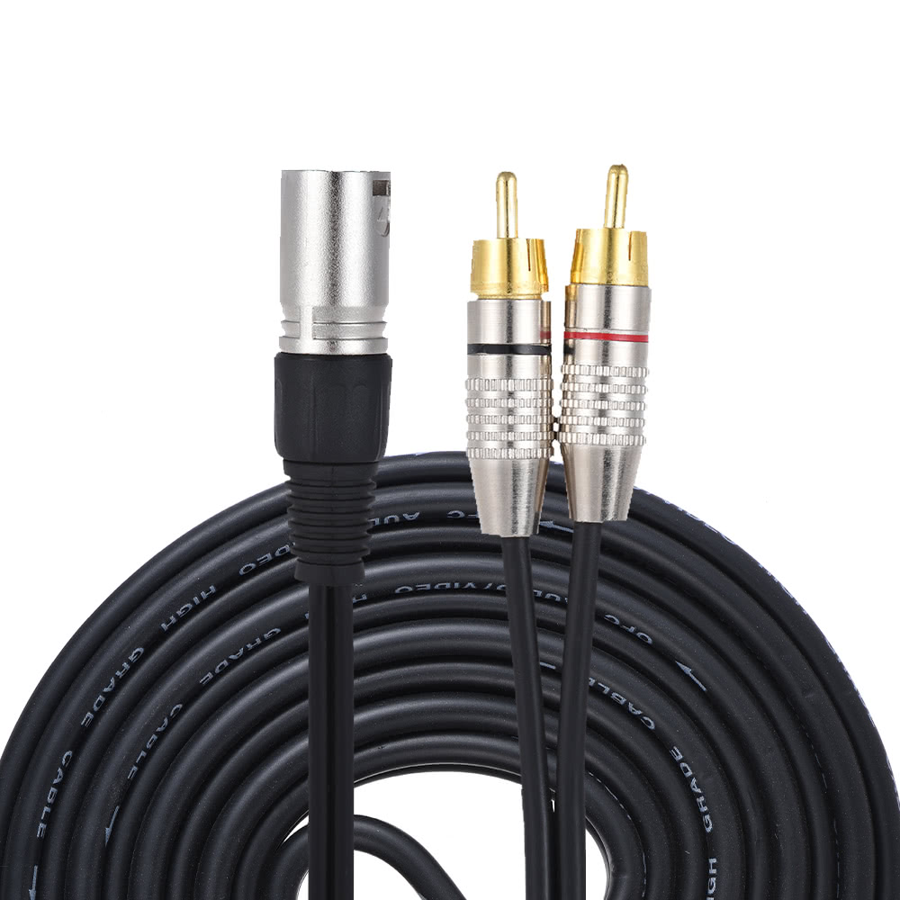 Dual RCA Double XLR/RCA Microphone Guitar DMX Signal Cable