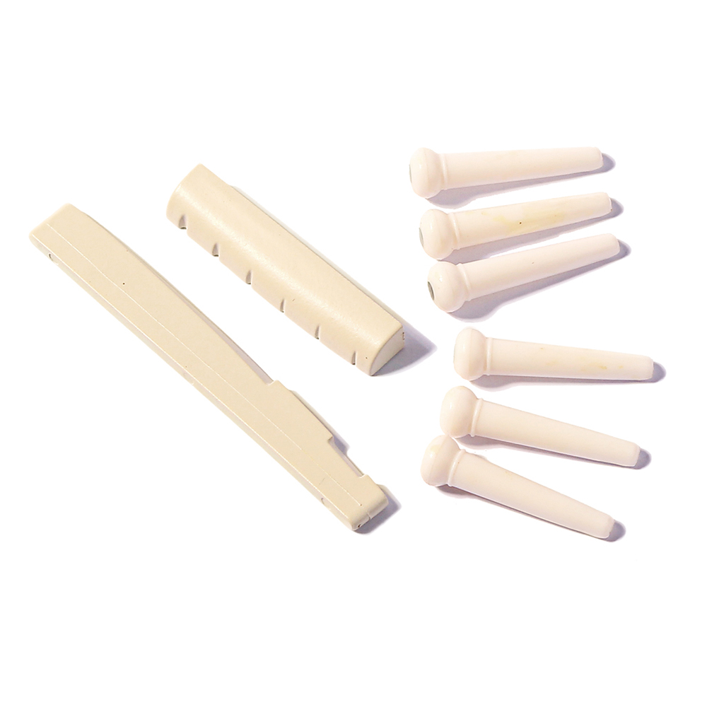 Folk Guitar Nut and Saddle Bridge Pins Set Folk Guitar Nut and Saddle Bridge Pins Set