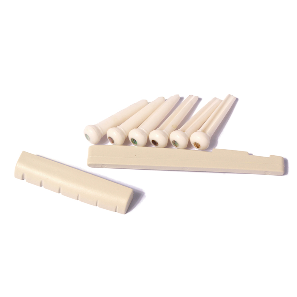Folk Guitar Nut and Saddle Bridge Pins Set Folk Guitar Nut and Saddle Bridge Pins Set