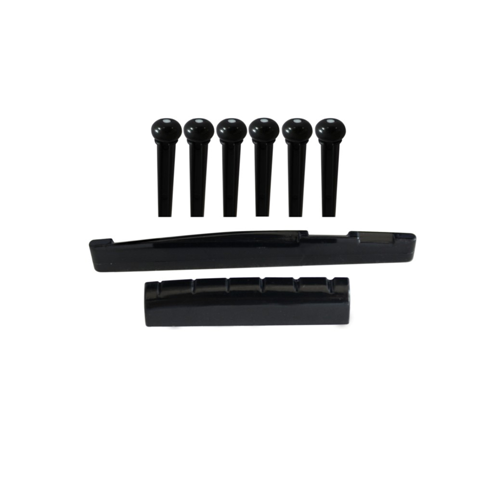 Folk Guitar Nut and Saddle Bridge Pins Set Folk Guitar Nut and Saddle Bridge Pins Set