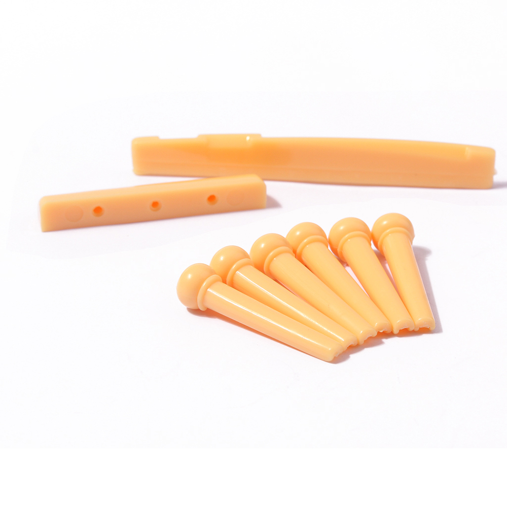 Folk Guitar Nut and Saddle Bridge Pins Set Folk Guitar Nut and Saddle Bridge Pins Set
