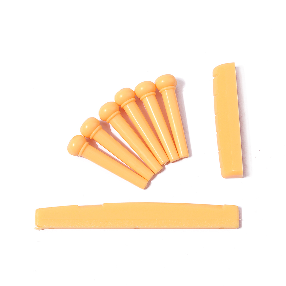 Folk Guitar Nut and Saddle Bridge Pins Set Folk Guitar Nut and Saddle Bridge Pins Set
