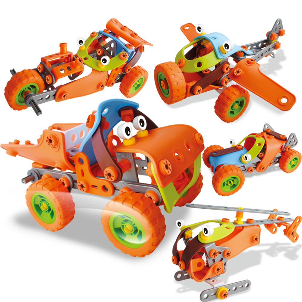 DIY 5 in 1 Education Assembly 3D Building Blcoks Puzzle Kids Learning Toys 123PCS DIY 5 in 1 Education Assembly 3D Building Blcoks Puzzle Kids Learning Toys 123PCS