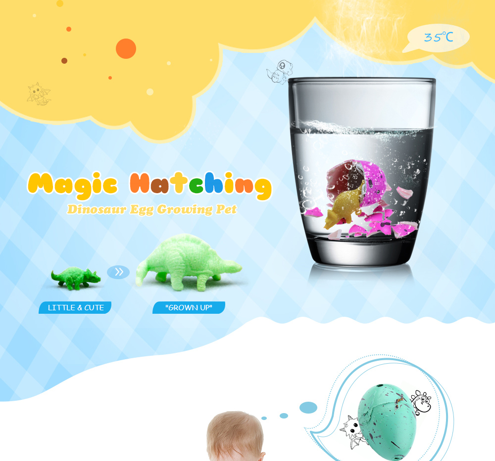 6 Pcs Growing Dinosaur Eggs Hatching Toys Water Kids Educational Novelty 6 Pcs Growing Dinosaur Eggs Hatching Toys Water Kids Educational Novelty